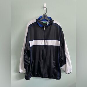 Vintage Men’s Prince Tennis Black and White Track Jacket Wind Breaker Sz XL